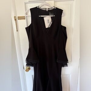 NICHOLAS Crepe Cold Shoulder Dress